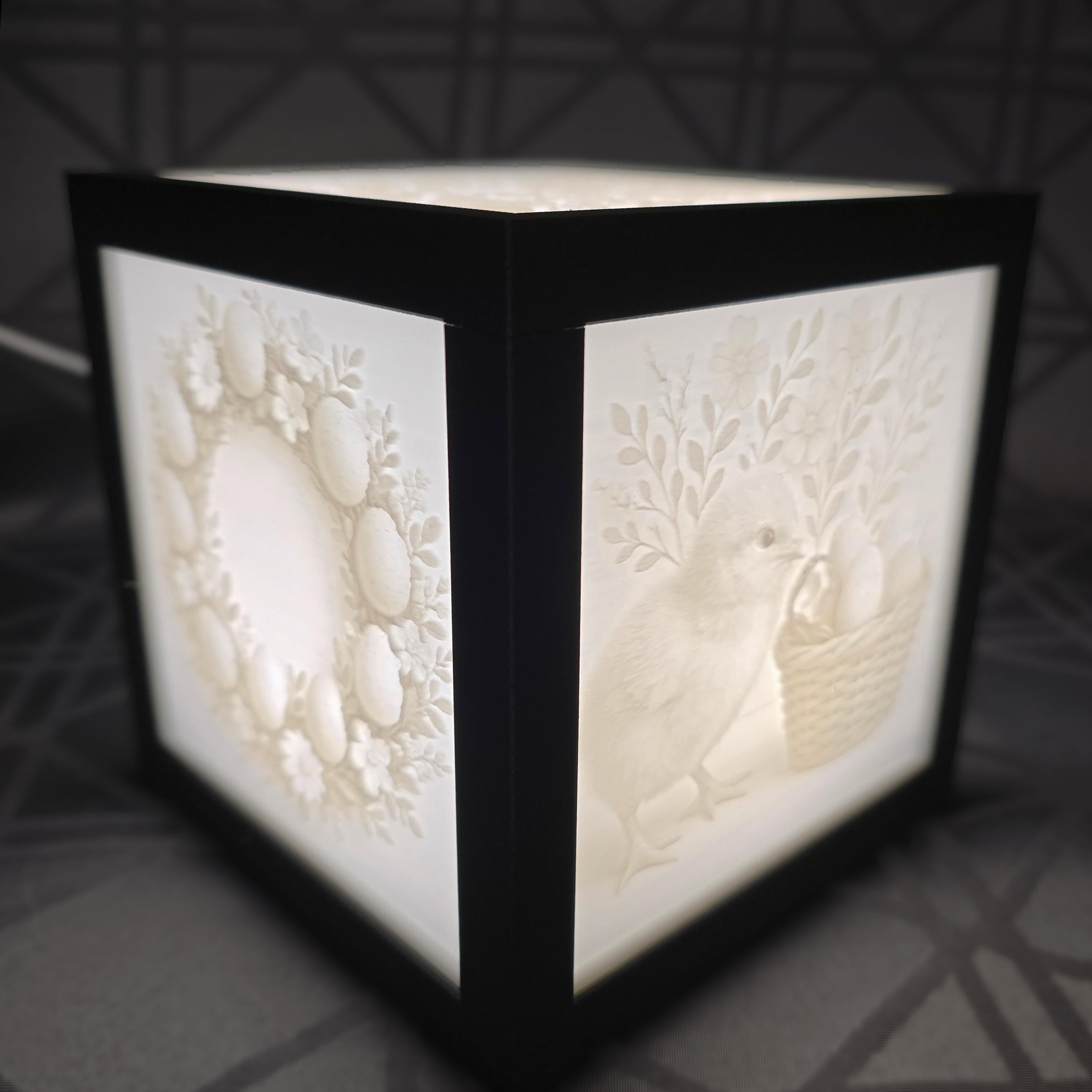 3D Printed Lithophane Lamp - Interchangeable Holiday LED Light Art