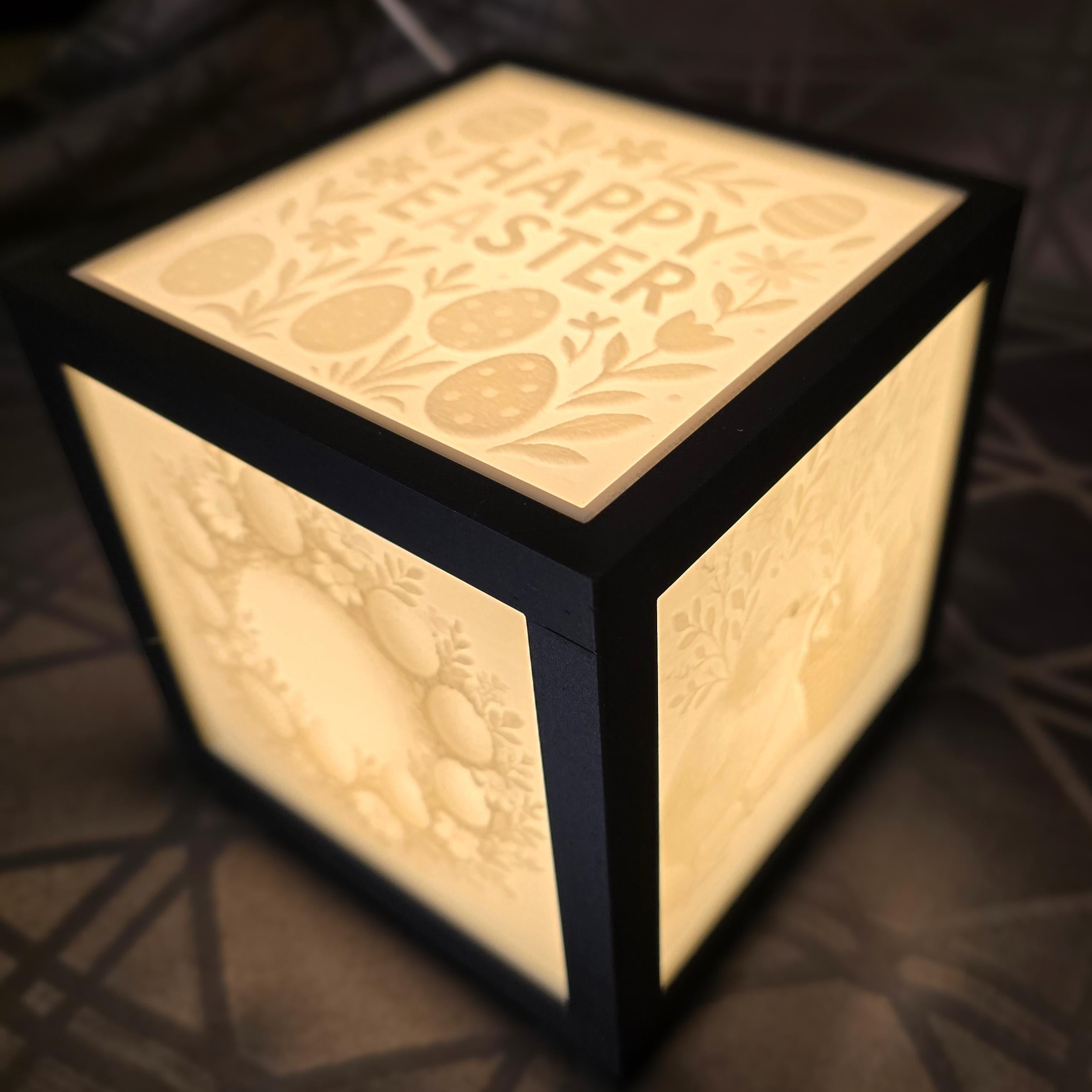 3D Printed Lithophane Lamp - Interchangeable Holiday LED Light Art