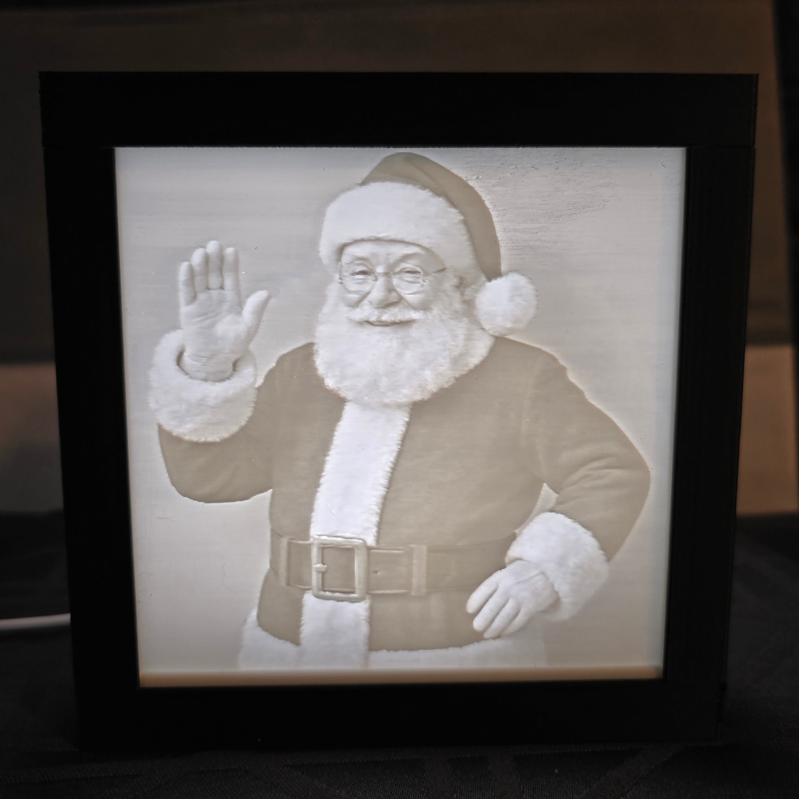 3D Printed Lithophane Lamp - Interchangeable Holiday LED Light Art