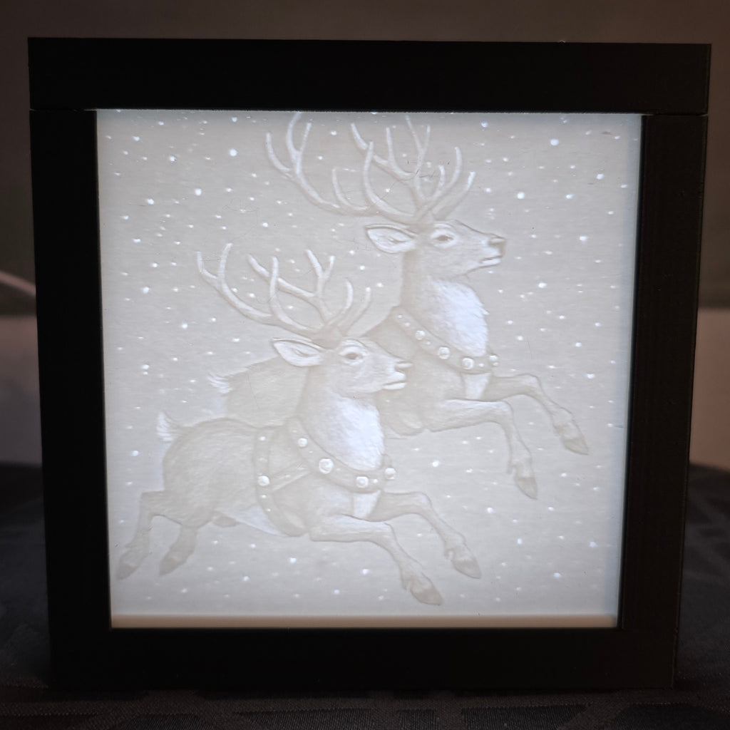 3D Printed Lithophane Lamp - Interchangeable Holiday LED Light Art