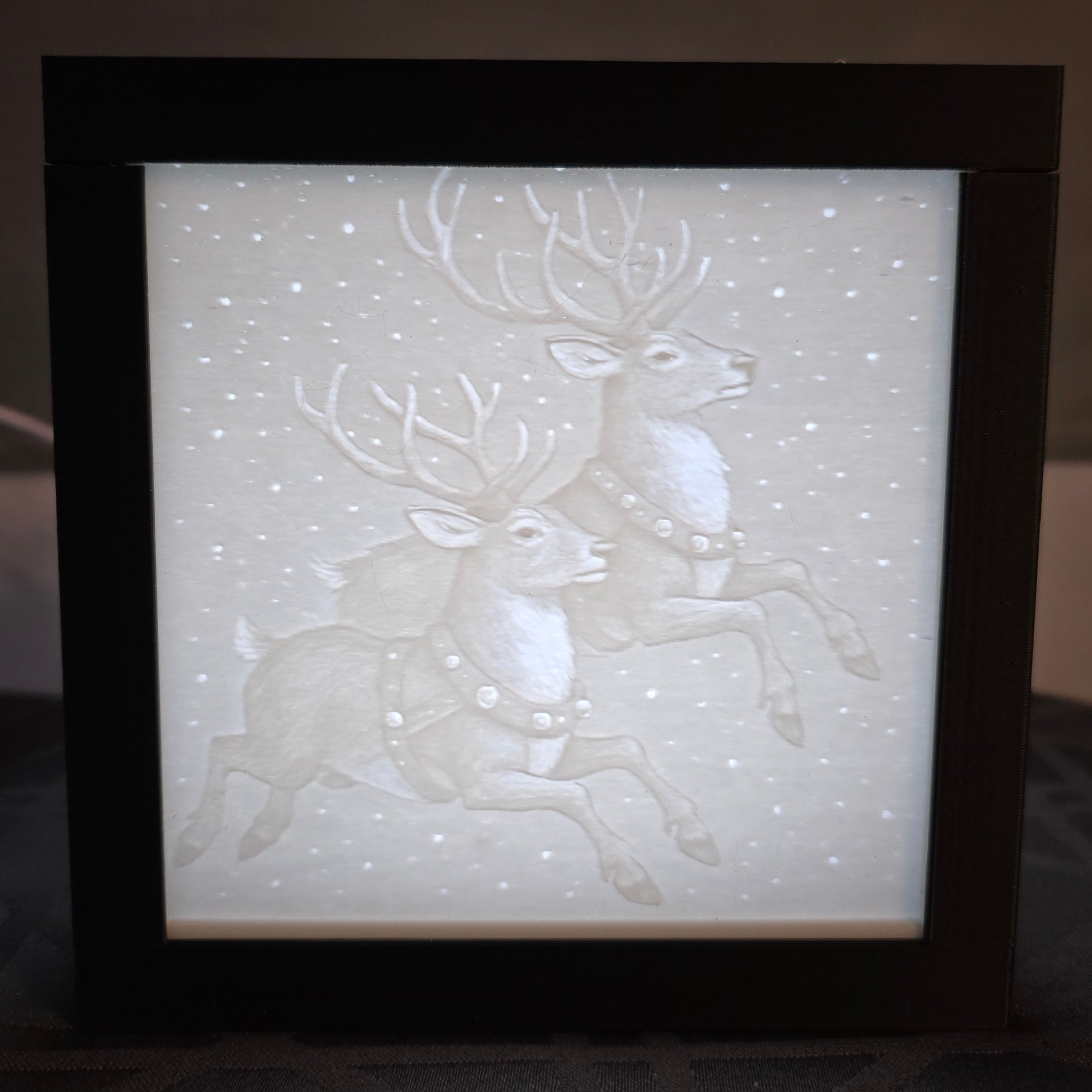 3D Printed Lithophane Lamp - Interchangeable Holiday LED Light Art