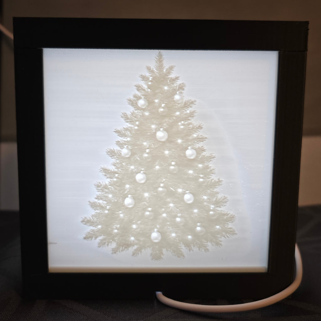 3D Printed Lithophane Lamp - Interchangeable Holiday LED Light Art