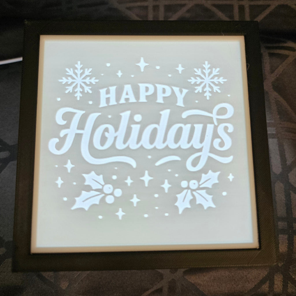 3D Printed Lithophane Lamp - Interchangeable Holiday LED Light Art