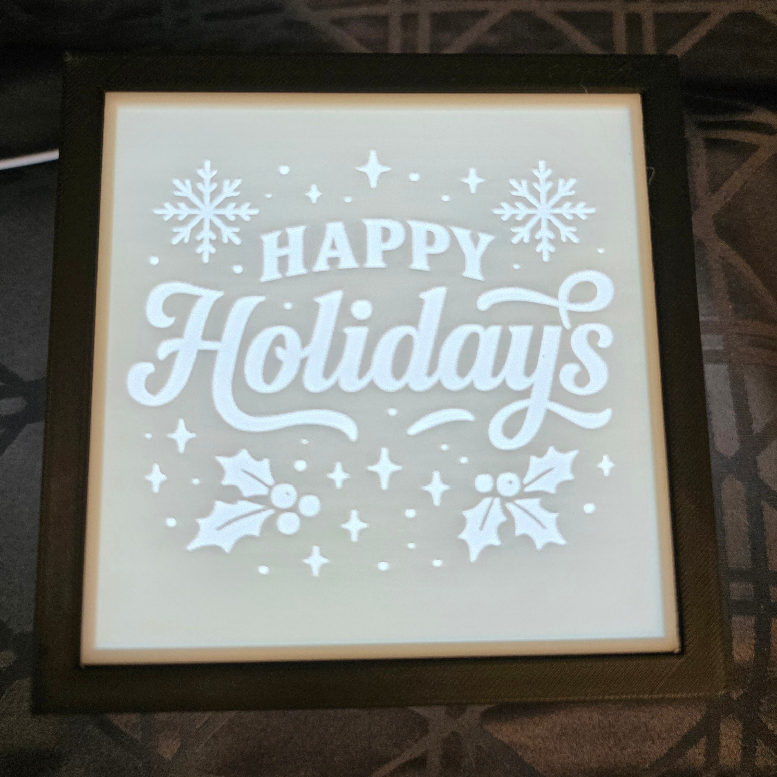 3D Printed Lithophane Lamp - Interchangeable Holiday LED Light Art