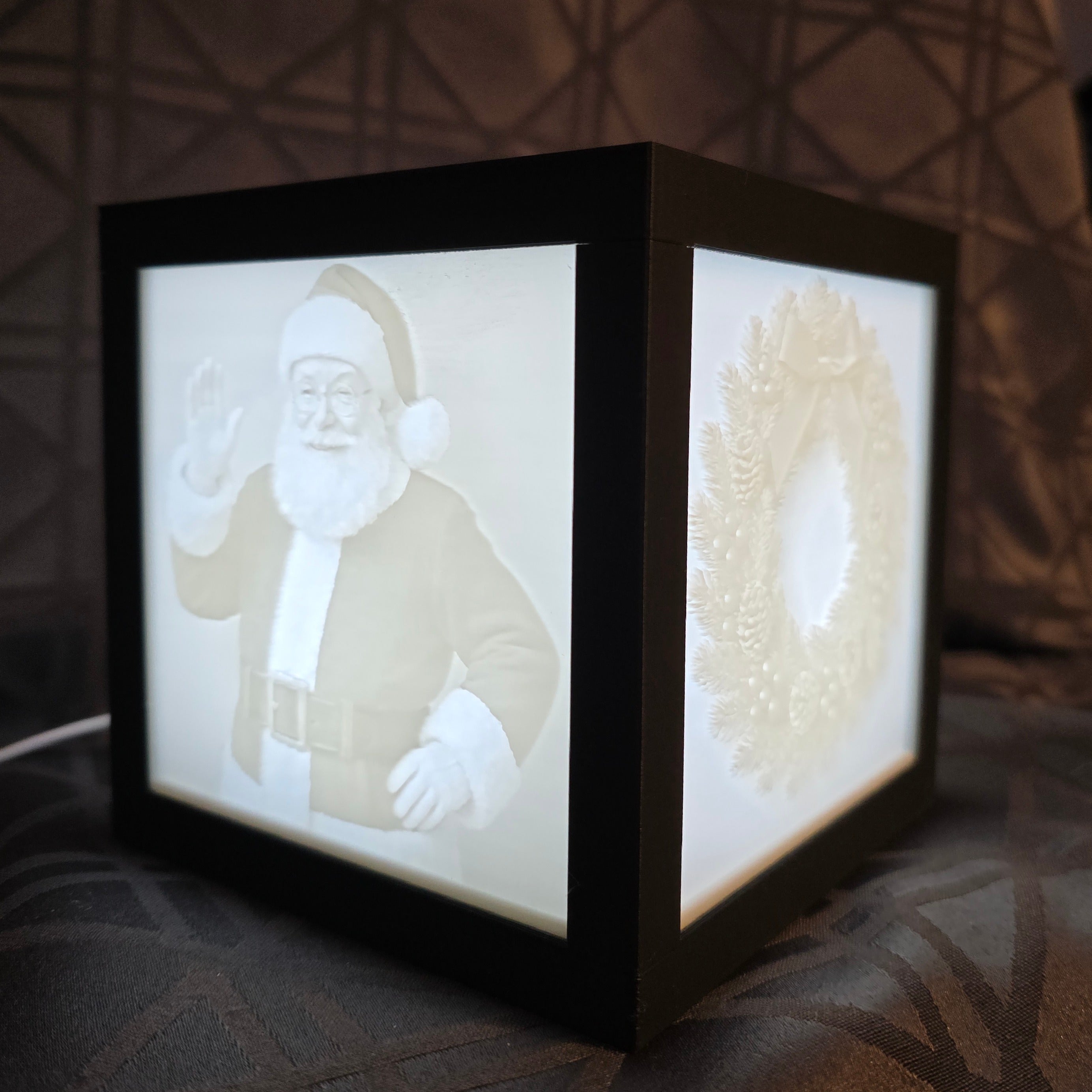 3D Printed Lithophane Lamp - Interchangeable Holiday LED Light Art