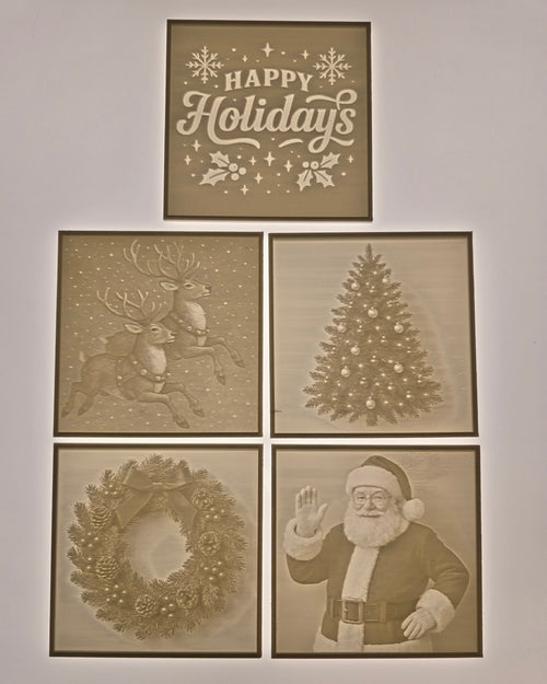 3D Printed Holiday Lithophanes - Custom Light Art Panel (No Base)