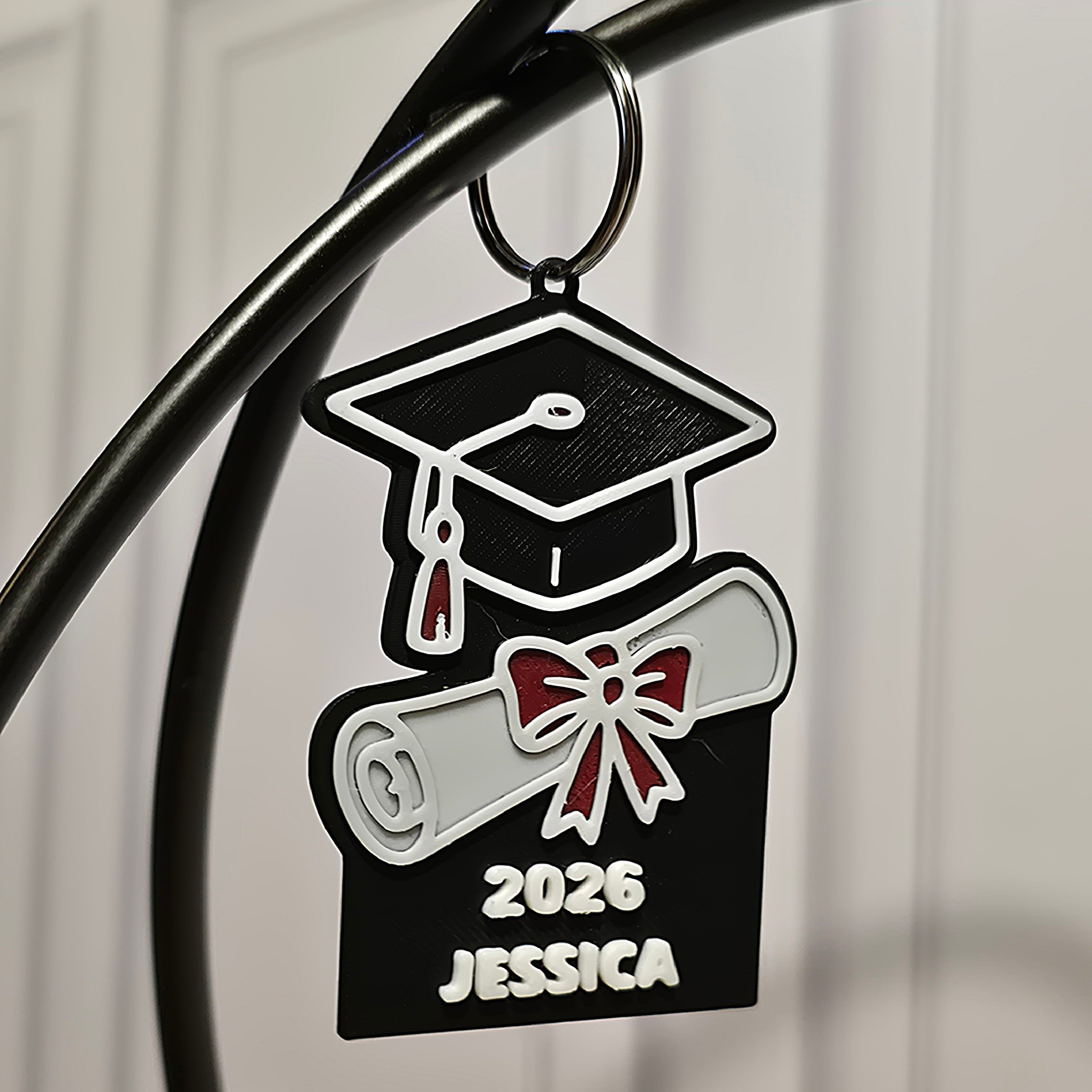 Personalized Graduate Keychain - 3D Printed Custom Name, Year & School Colors