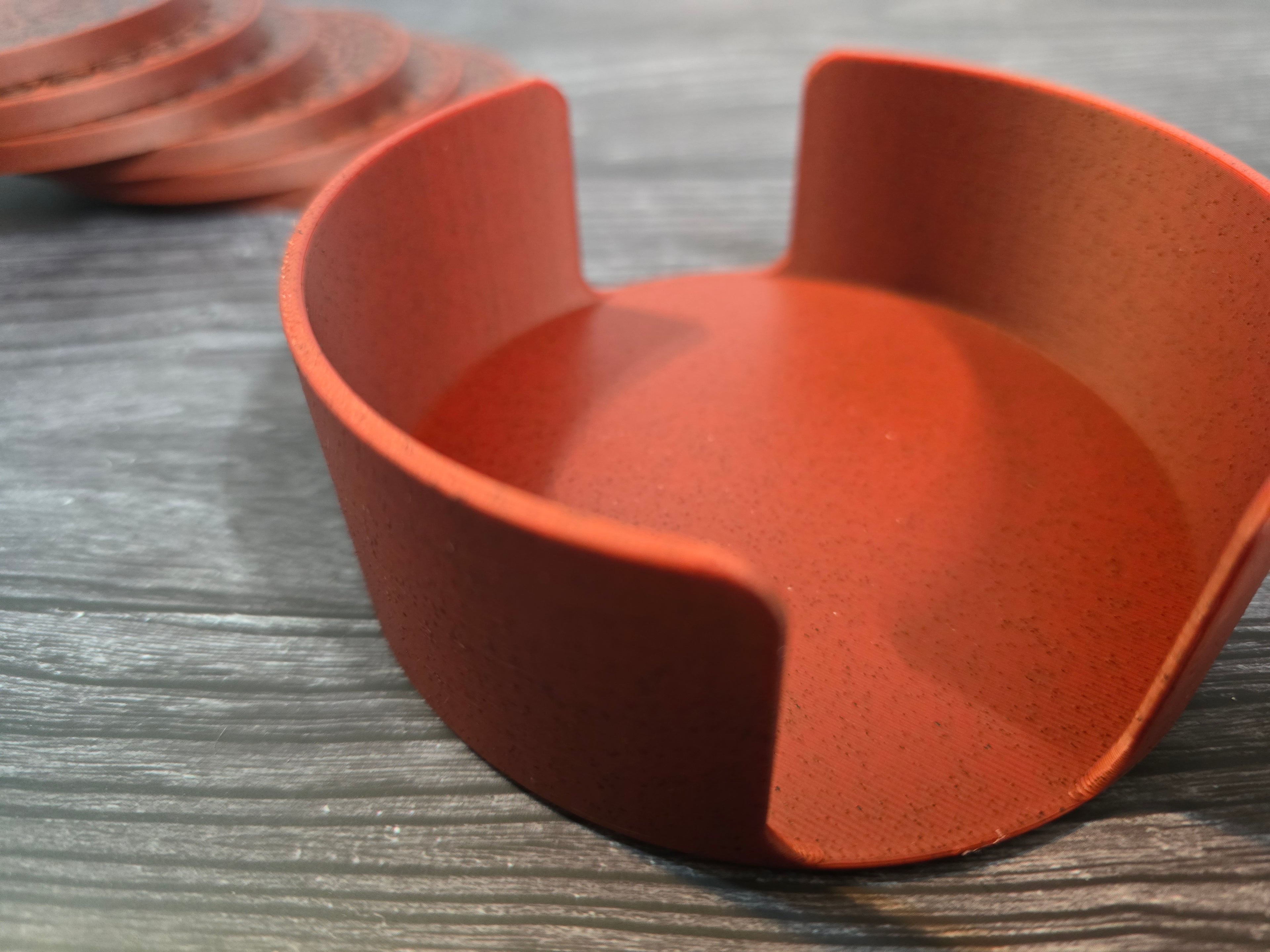 3D Printed Coaster Set - 6 Coasters with Holder