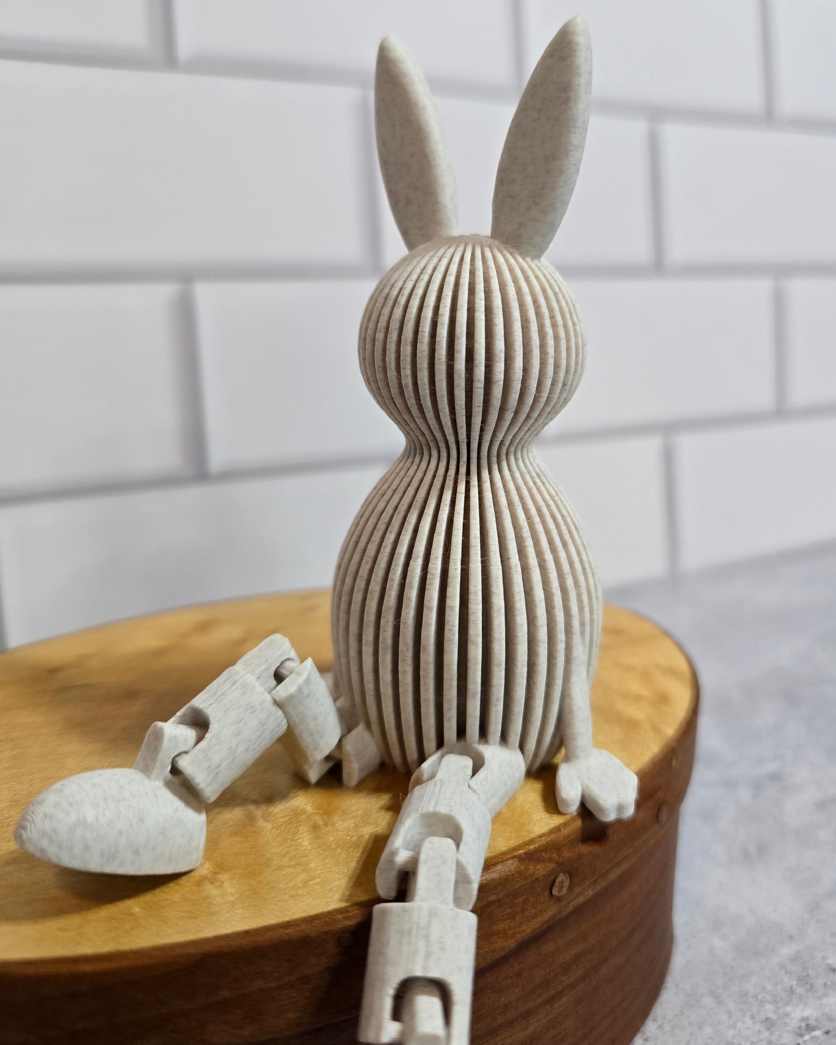 3D Printed Bunny & Easter Egg Bundle - Chestnut Brown Marble Bunny with Blue Egg