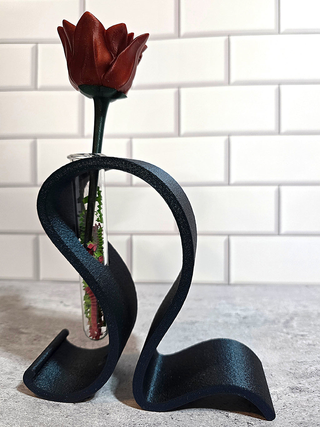 3D Printed Rose & Vase Bundle - Eternal Flower Home Decor