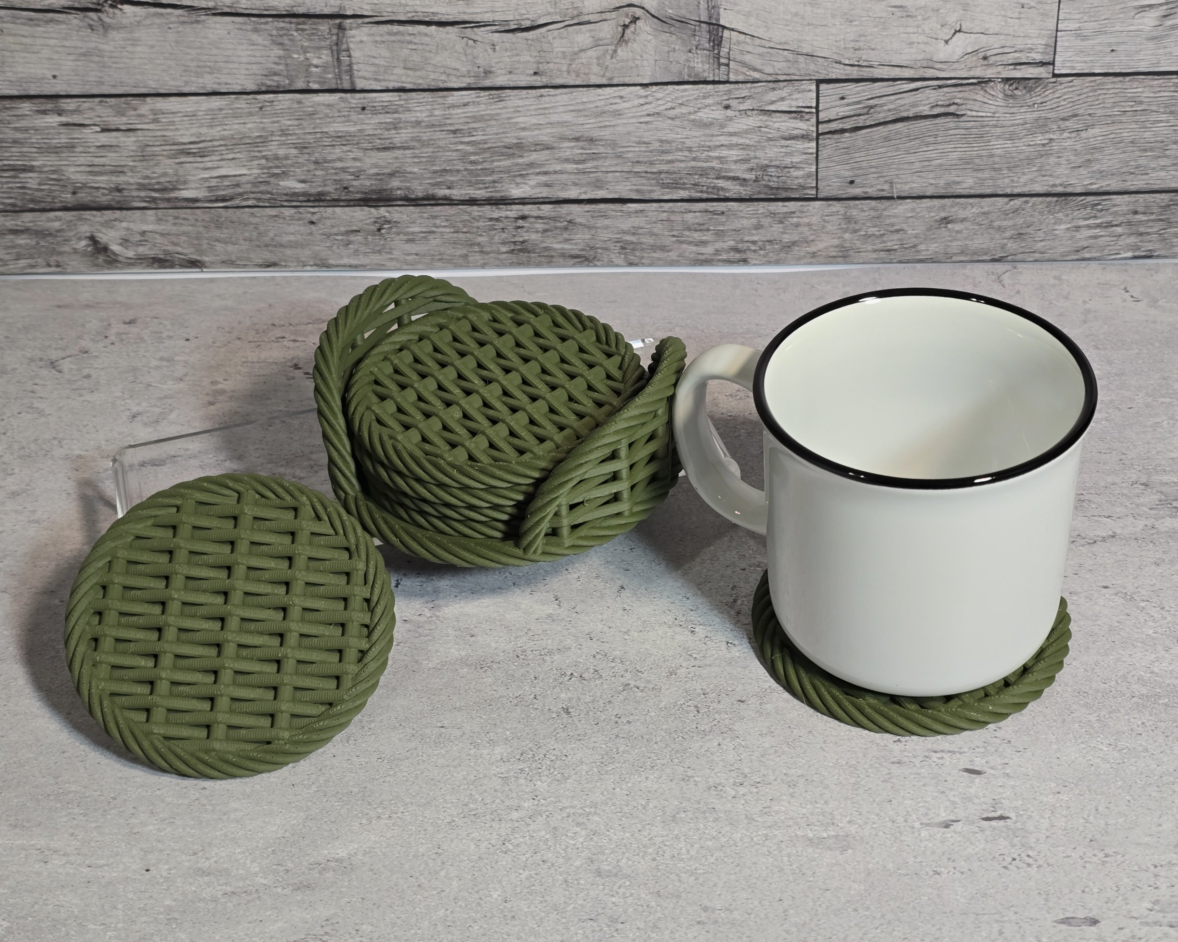 3D Printed Woven Coasters – Set of 6 | Farmhouse Home Decor